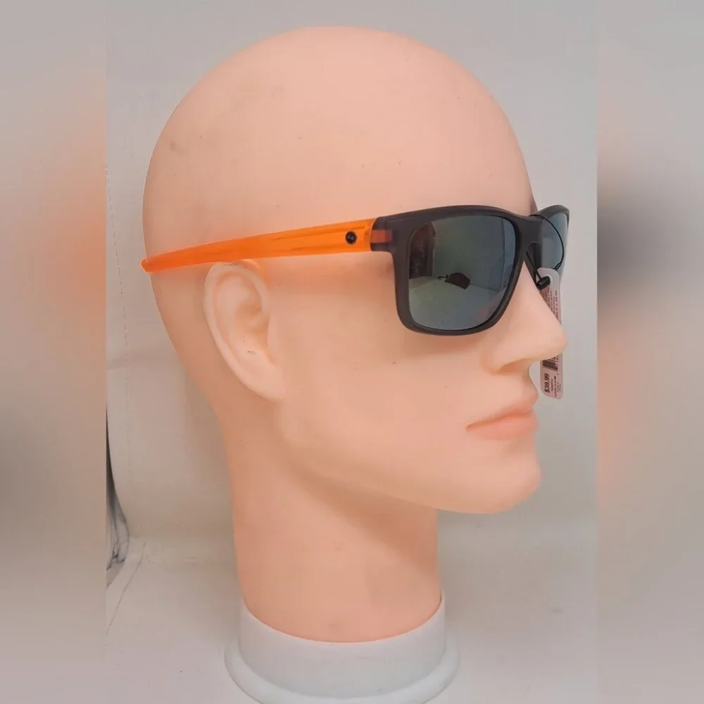 NWT Sundog Men's Sunglasses Golf Sport Orange Black 485132 Plasma 100% UVA